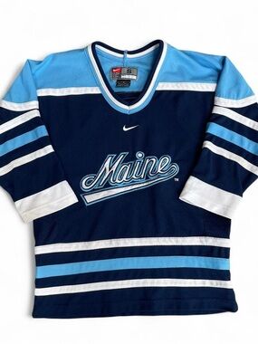 Nike University of Maine Light Blue & Navy Hockey Jersey